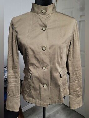Deane & White Size 8 Tan Cotton Utility Safari Jacket Coat